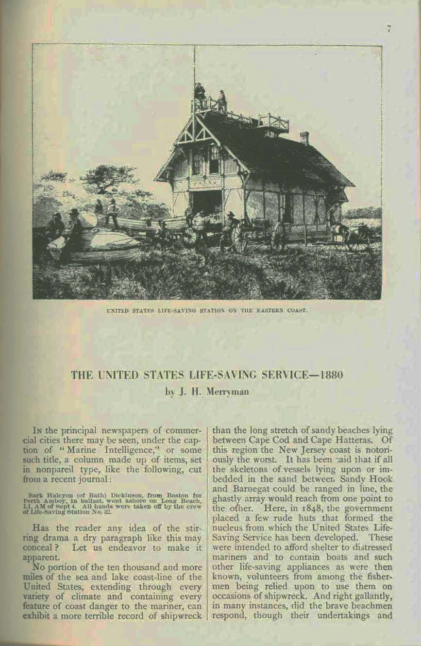 The United States Life-saving Service--1880: predecessor to today's Coast Guard--1880. vist0071e